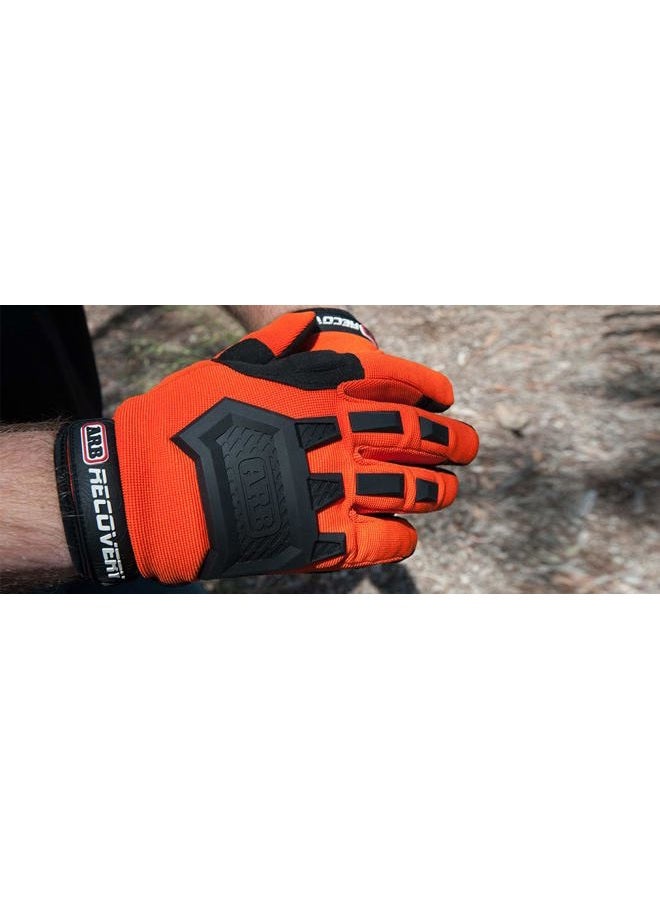 ARB Premium Recovery Winch Offroad Work Gloves Unisex, Cut and Impact Resistant, Hi-Vis Orange, All Purpose, Touch Screen Compatible, Adjustable Wrist Strap, Tactile Padded Palms, One Size Fits Most - Image 2
